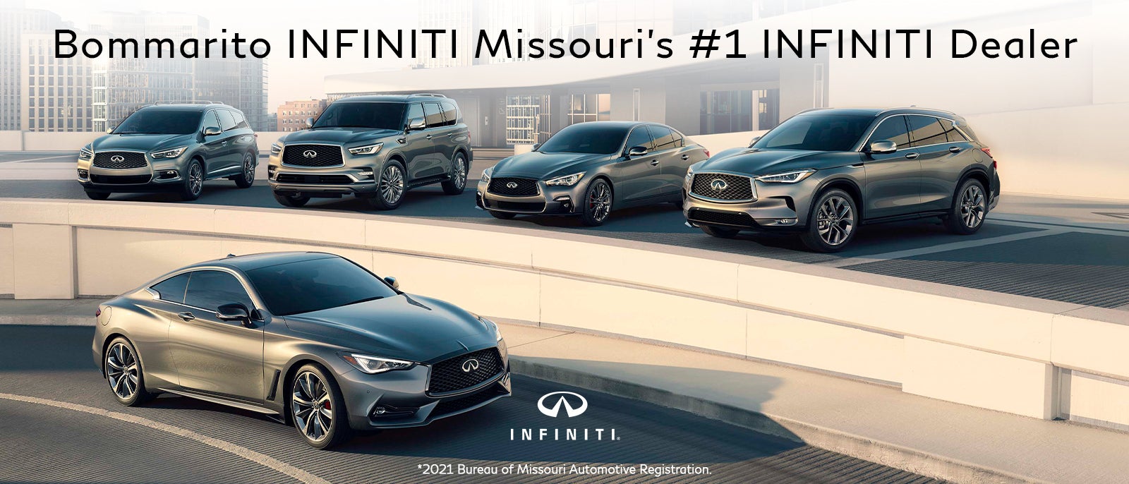 Image advertising Bommarito INFINITI as Missouri's #1 INFINITI dealer