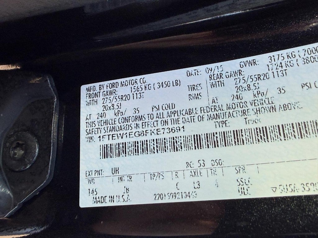 2015 Ford F-150 4WD SuperCrew 145" XLT