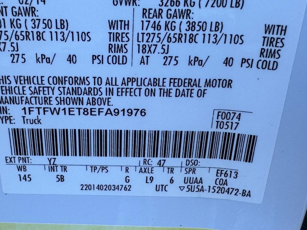 2014 Ford F-150 4WD SuperCrew 145" FX4