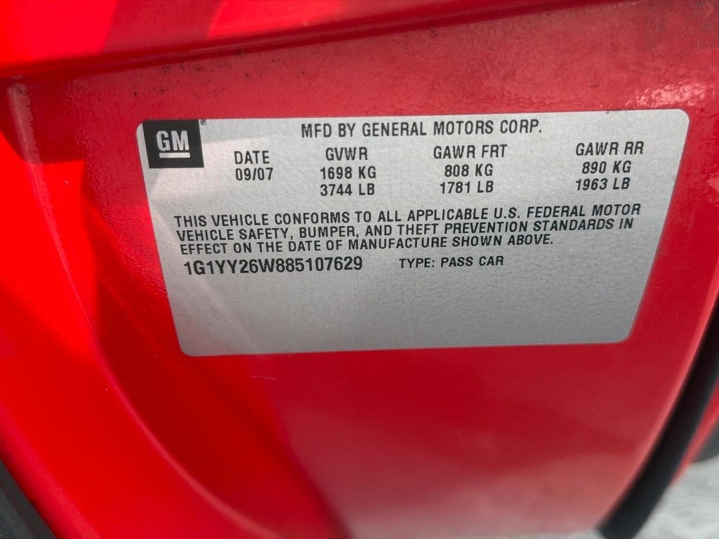 2008 Chevrolet Corvette 2dr Cpe