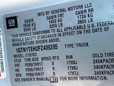 2015 GMC Sierra 1500 2WD Reg Cab 119.0"