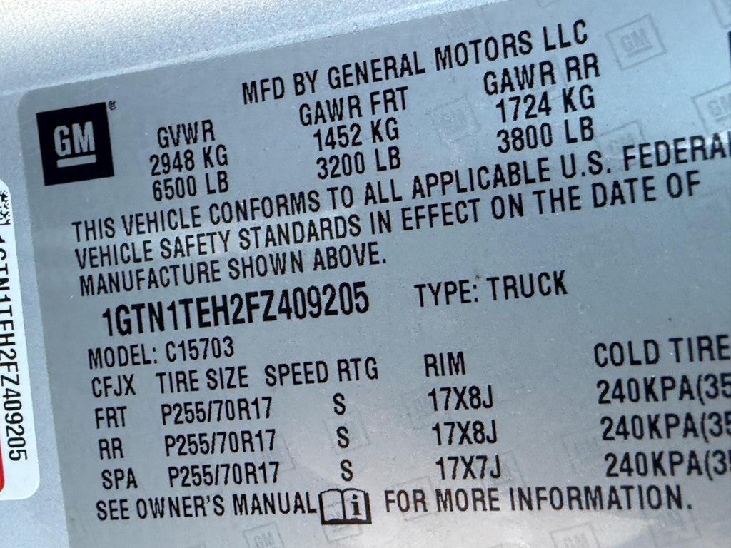 2015 GMC Sierra 1500 2WD Reg Cab 119.0"