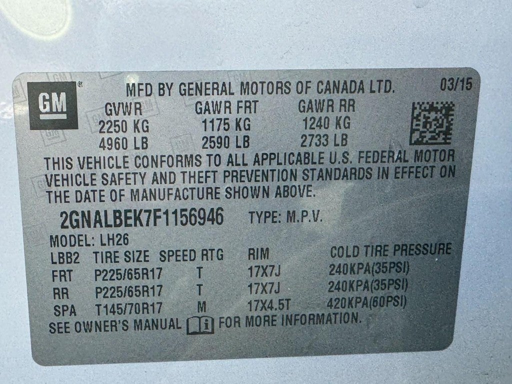 2015 Chevrolet Equinox FWD 4dr LT w/1LT