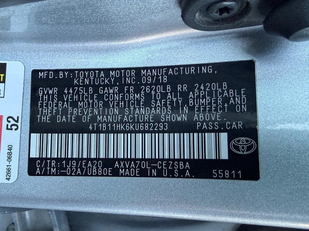 2019 Toyota Camry SE Auto (Natl)
