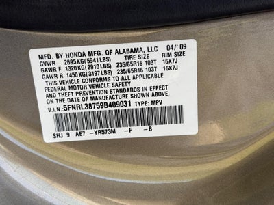 2009 Honda Odyssey 5dr EX-L w/RES & Navi