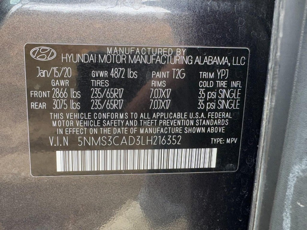 2020 Hyundai Santa Fe SEL 2.4L Auto AWD