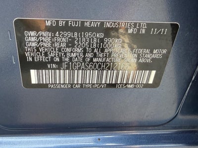 2012 Subaru Impreza Wagon 5dr Auto 2.0i Sport Limited