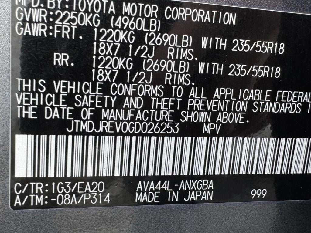 2016 Toyota RAV4 Hybrid AWD 4dr Limited (Natl)