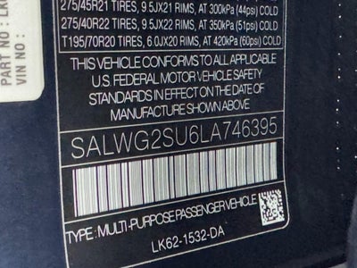 2020 Land Rover Range Rover Sport Turbo i6 MHEV SE