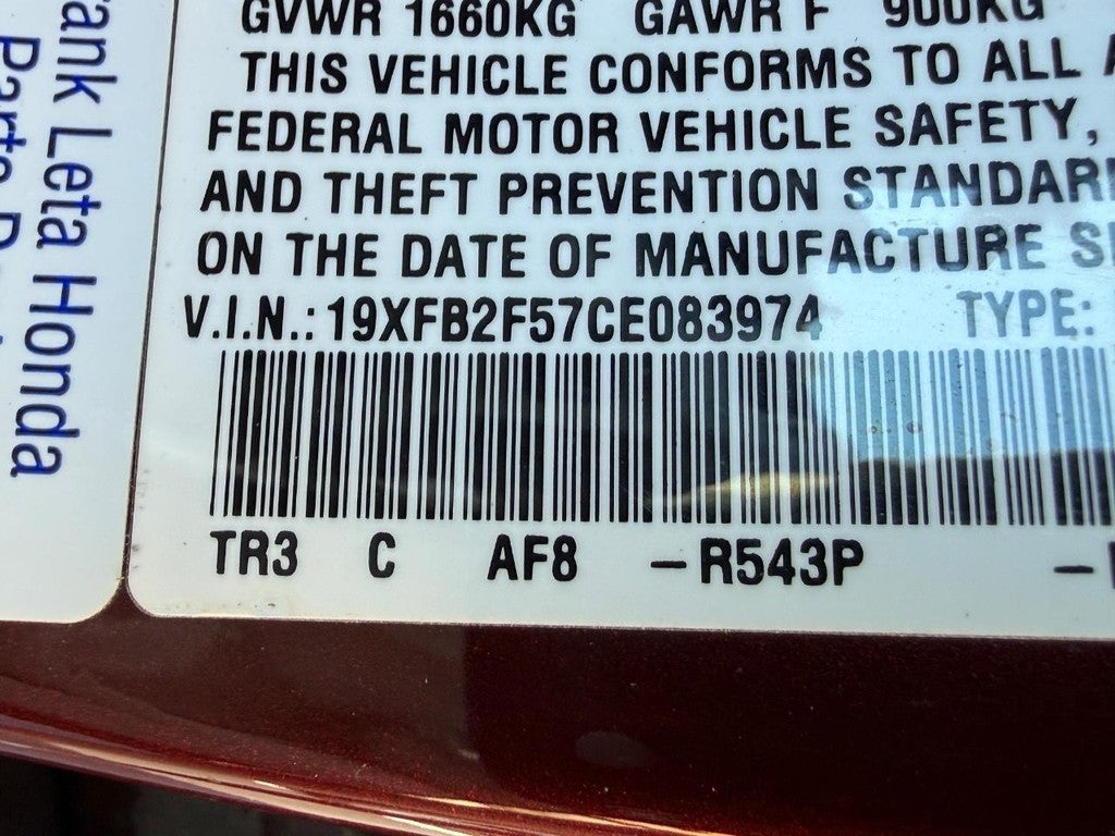 2012 Honda Civic Sedan 4dr Auto LX
