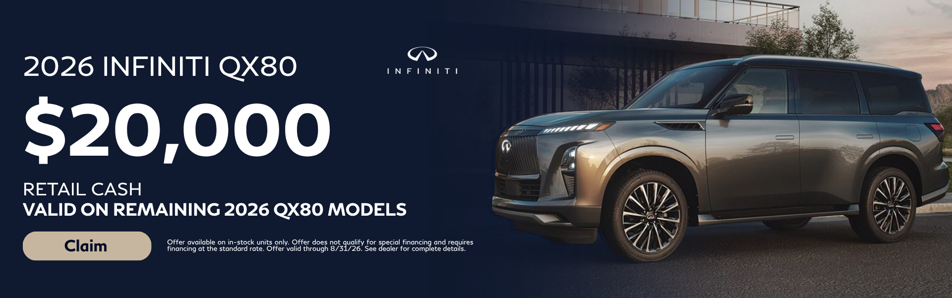 2026 INFINITI QX80 $20,000 Retail Cash