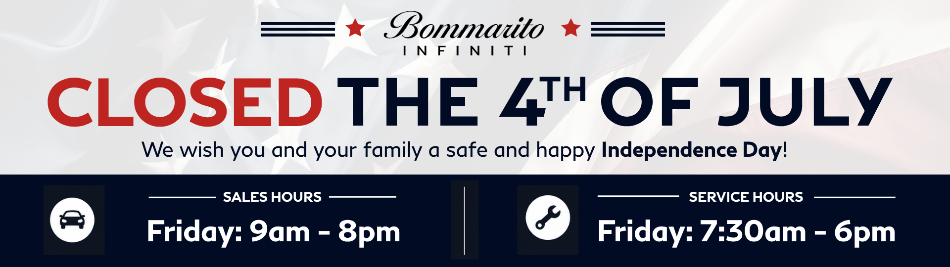 Closed July 4th