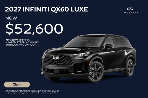 2027 INFINITI QX60 LUXE Now $52,600